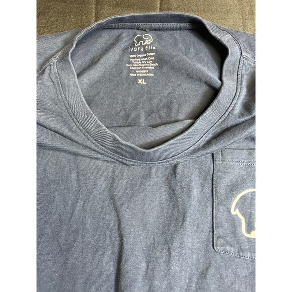 Ivory Ella Navy Cheerleader Elephant Long Sleeve Organic Shirt Size XL Women's - Picture 4 of 7